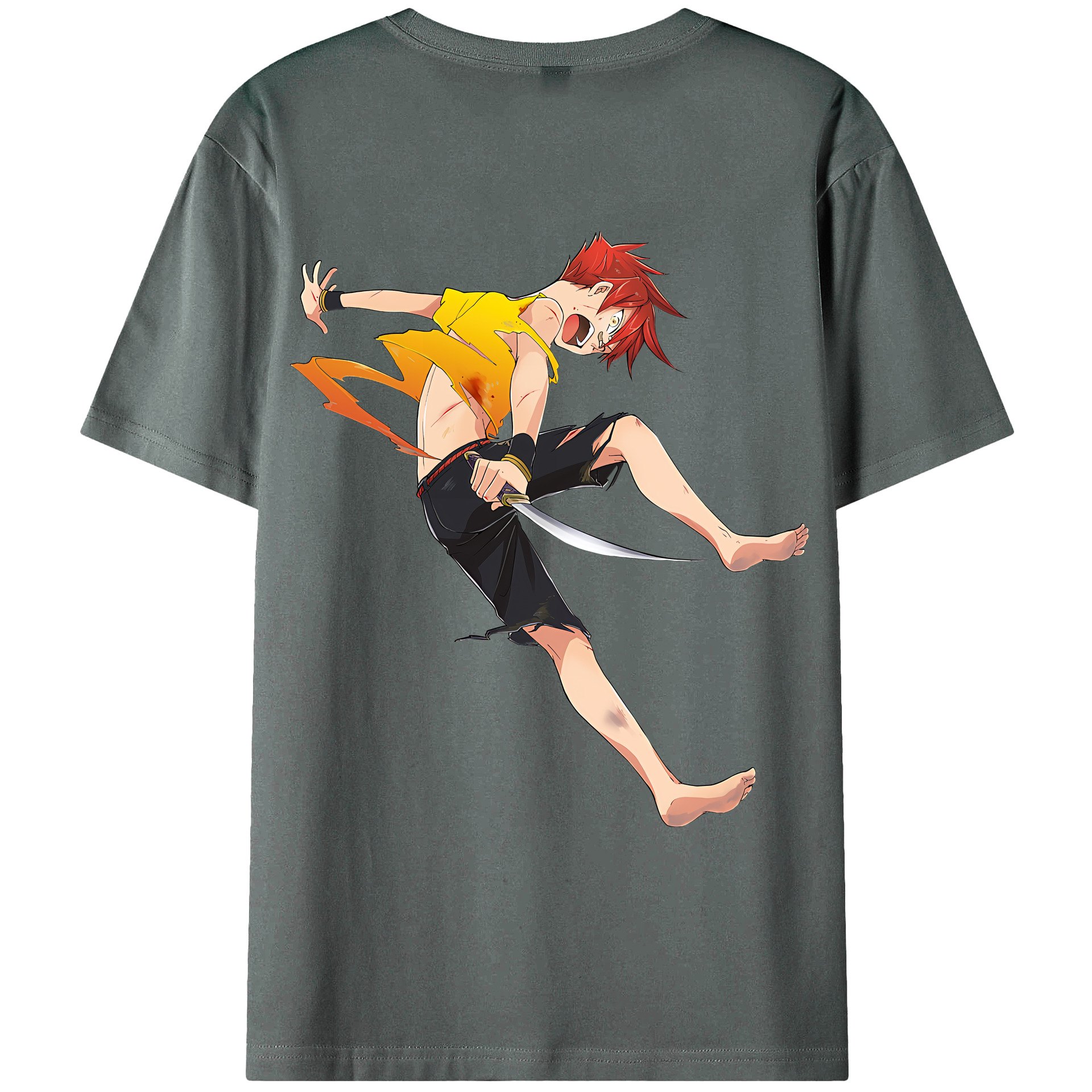（画像用） 刀剣乱舞 Touken Ranbu 綿100％ メンズ半袖Tシャツ（バックプリント） 通気性